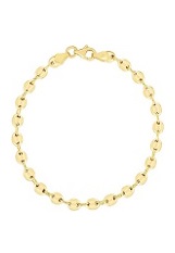 nice gold puff mariner link bracelet